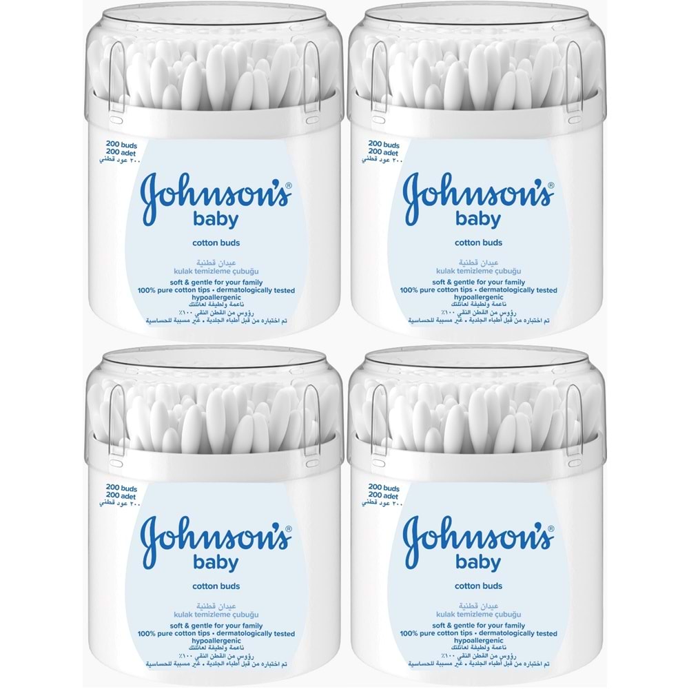 Johnsons Baby Kulak Temizleme Çubuğu 200 Adet (4 Lü Set)