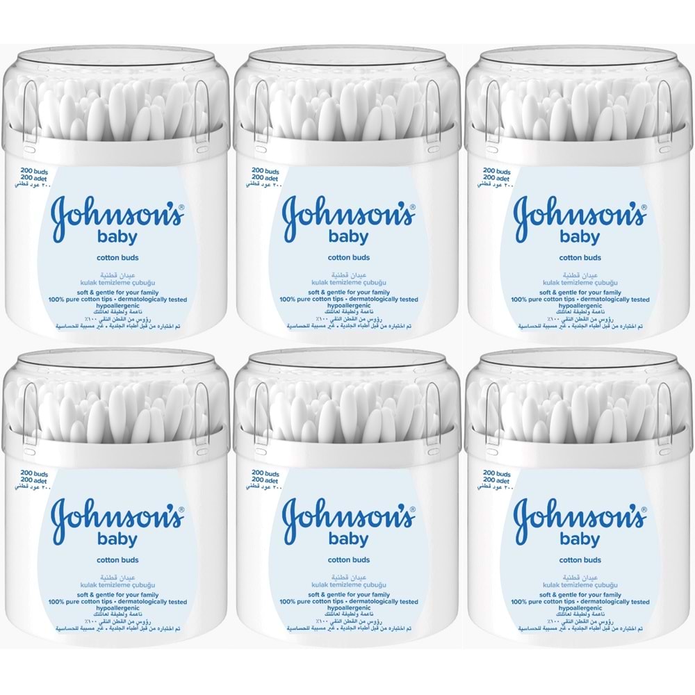 Johnsons Baby Kulak Temizleme Çubuğu 200 Adet (6 Lı Set)