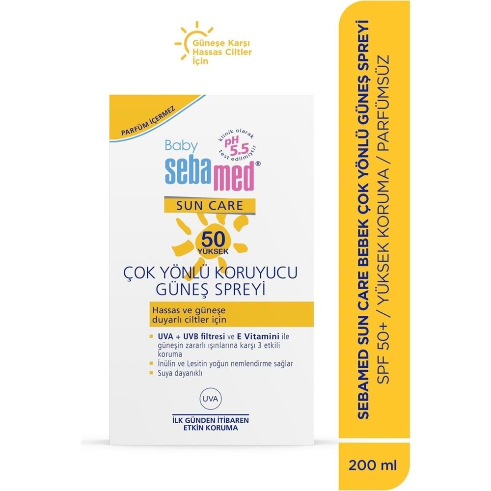 Sebamed Sun Care Bebek Güneş Losyonu Kremi Sprey 50+ 200ML PARFÜMSÜZ (Hassas Ciltler) (5 Li Set)