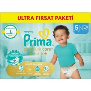 Prima Premium Care Bebek Bezi 5 Beden 11-16 KG Junior 74 Adet Ultra Fırsat Pk