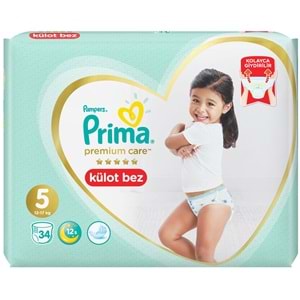 Prima Premium Care Külot Bebek Bezi 5 Beden 12-17 KG Junior 34 Adet Ekonomik Pk