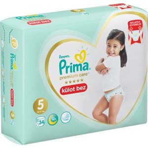 Prima Premium Care Külot Bebek Bezi 5 Beden 12-17 KG Junior 34 Adet Ekonomik Pk