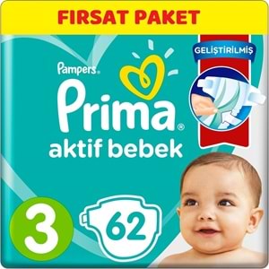 Prima Bebek Bezi 3 Beden 6-10 KG Midi 62 Adet Ekonomik Pk