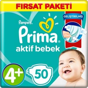 Prima Bebek Bezi Beden:4+ (10-15Kg) Maxi Plus 50 Adet Fırsat Pk