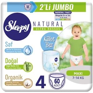 Sleepy Külot Bebek Bezi 4 Beden 7-14 KG Maxi 60 Adet Jumbo Pk Serisi