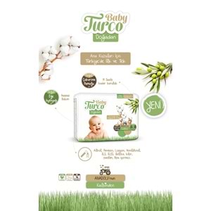 Baby Turco Bebek Bezi Doğadan 4 Beden 8-14 KG Maxi 30 Adet Jumbo Pk