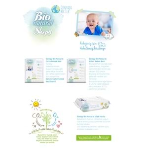Sleepy Bebek Bezi Bio Natural 4 Beden 7-16 KG Maxi 96 Adet Ultra Pk