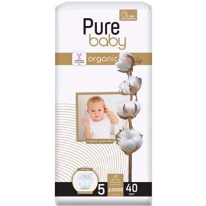 Pure Baby Organik Bebek Bezi 5 Beden 11-20 KG Junior 40 Adet Ekonomik Pk
