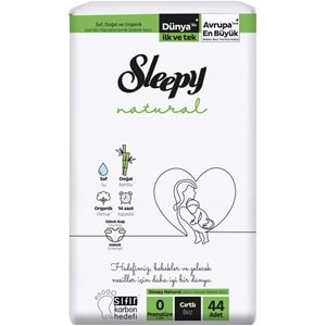 Sleepy Bebek Bezi Natural 0 Beden 0-3 KG Prematüre 44 Adet Fırsat Pk