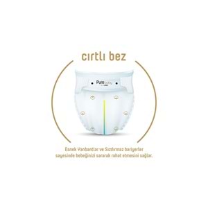 Pure Baby Organik Bebek Bezi 4 Beden 7-16 KG Maxi 52 Adet Ekonomik Pk