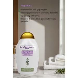 Licorael Dubai Rosemary Extract Haır Care Shampoo (Biberiye Özlü Saç Bakım Şampuanı) 400ML