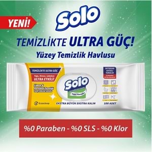 Solo Yüzey Temizlik Havlusu - Mendili 100 Yaprak Limon & Portakal Tazeliği Plastik Kapaklı