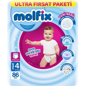 Molfix Külot Bebek Bezi 4 Beden 9-14 KG Maxi 86 Adet Ultra Fırsat Pk