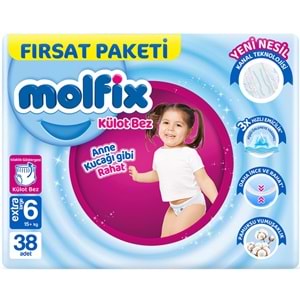 Molfix Külot Bebek Bezi 6 Beden 15+ KG Extra Large 38 Adet Fırsat Pk