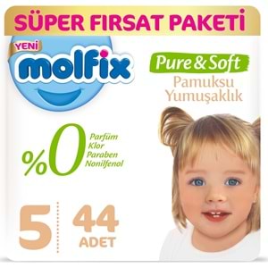 Molfix Pure&Soft Bebek Bezi 5 Beden 11-18 KG Junior 44 Adet Süper Fırsat Pk