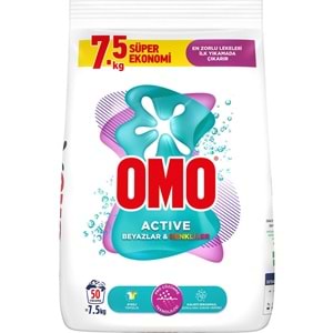 Omo Matik Çamaşır Deterjanı 7.5KG Beyaz ve Color/Renkliler (50 Yıkama)