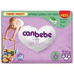 Canbebe Bebek Bezi 6 Beden 15-27 KG Extra Large 32 Adet Fırsat Pk