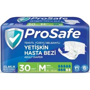 Prosafe Yetişkin Bezi Bel Bantlı Tekstil Yüzey M - Medium - Orta Boy 30 Adet Tekli Pk