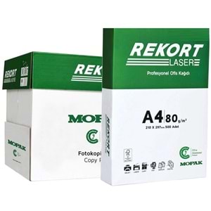 Mopak Rekort A4 80GR/M2 Fotokopi Kağıdı 2500 Adet (5PK*500) 1 Koli