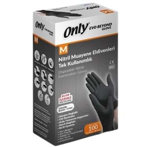 Only Evo Beyond Glove Nitril Siyah Pudrasız Muayene Eldiveni 100 Lü Pk M - Medium - Orta