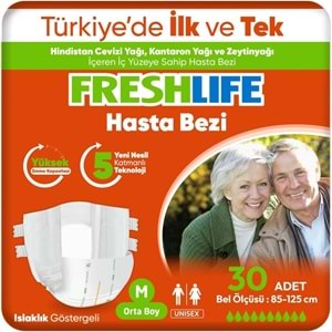 FreshLife Yetişkin Bezi Bel Bantlı M - Medium - Orta 30 Adet