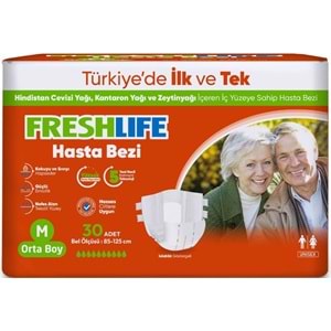 FreshLife Yetişkin Bezi Bel Bantlı M - Medium - Orta 30 Adet