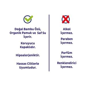 Sleepy Islak Havlu Mendil Pamuklu Yenidoğan Natural Bambu 40 Yaprak 3 Lü Set (120 Yaprak)