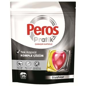 Peros Pratik Matik Çamaşır Deterjanı Kapsülü - Tableti 26 Adet Siyahlar