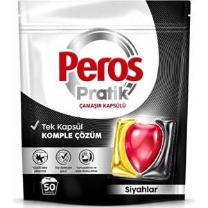 Peros Pratik Matik Çamaşır Deterjanı Kapsülü - Tableti 50 Adet Siyahlar (Avantaj Pk)