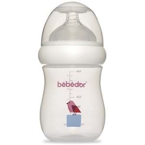 Bebedor Desenli Geniş Ağızlı PP Biberon 180ML (Kod:97322) - Mor