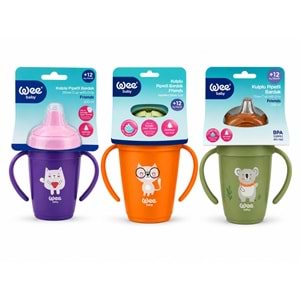Wee Baby Friends Kulplu Pipetli Bardak 265 ML (Kod:339) Seçenekli