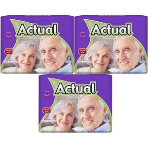 Actual Yetişkin Bezi Bel Bantlı L - Large - Büyük 90 Adet (3PK*30)