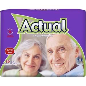 Actual Yetişkin Bezi Bel Bantlı L - Large - Büyük 240 Adet (8PK*30)
