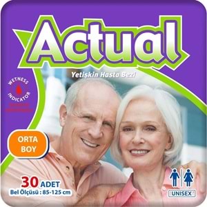Actual Yetişkin Bezi Bel Bantlı M - Medium - Orta 60 Adet (2PK*30)