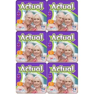 Actual Yetişkin Bezi Bel Bantlı M - Medium - Orta 180 Adet (6PK*30)