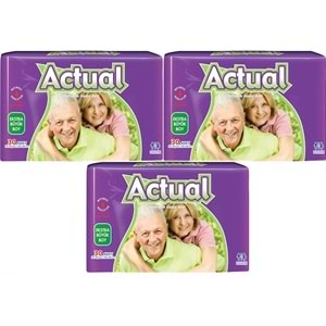 Actual Yetişkin Bezi Bel Bantlı XL - Ekstra Büyük - Extra Large 90 Adet (3PK*30)