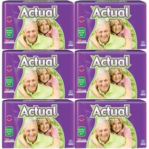Actual Yetişkin Bezi Bel Bantlı XL - Ekstra Büyük - Extra Large 180 Adet (6PK*30)