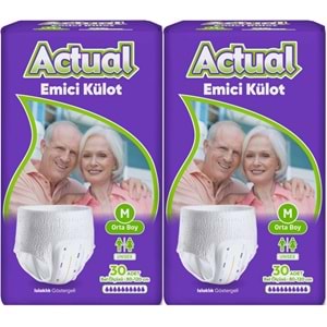 Actual Emici Külot Yetişkin Bezi M - Medium - Orta (Islaklık Göstergeli) 60 Adet (2PK*30)