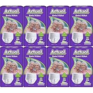 Actual Emici Külot Yetişkin Bezi M - Medium - Orta (Islaklık Göstergeli) 240 Adet (8PK*30)