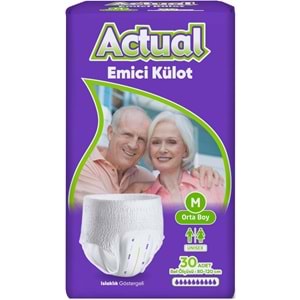 Actual Emici Külot Yetişkin Bezi M - Medium - Orta (Islaklık Göstergeli) 240 Adet (8PK*30)