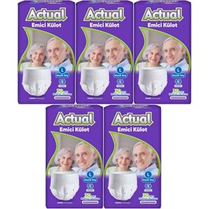 Actual Emici Külot Yetişkin Bezi L - Large - Büyük (Islaklık Göstergeli) 150 Adet (5PK*30)
