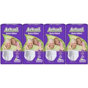 Actual Emici Külot Yetişkin Bezi XL - Extra Large - Ekstra Büyük (Islaklık Göstergeli) 120 Adet (4PK*30)