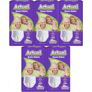 Actual Emici Külot Yetişkin Bezi XL - Extra Large - Ekstra Büyük (Islaklık Göstergeli) 150 Adet (5PK*30)