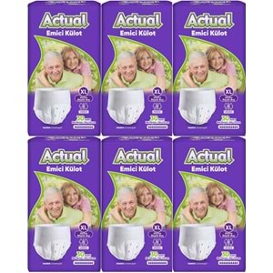 Actual Emici Külot Yetişkin Bezi XL - Extra Large - Ekstra Büyük (Islaklık Göstergeli) 180 Adet (6PK*30)