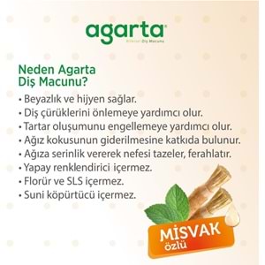Agarta Doğal Diş Macunu 100ML Misvak özlü (4 Lü Set)