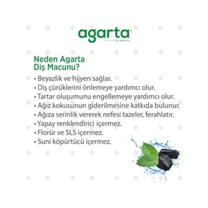 Agarta Doğal Diş Macunu 100ML Aktif Karbonlu (4 Lü Set)