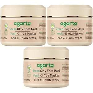 Agarta Doğal Yeşil Kil Yüz Maskesi 150ML (3 Lü Set)