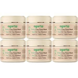 Agarta Doğal Yeşil Kil Yüz Maskesi 150ML (6 Lı Set)