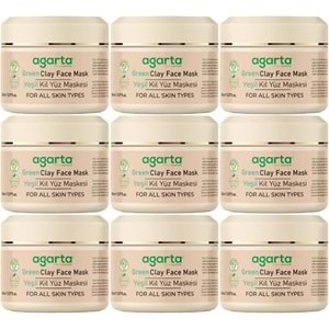 Agarta Doğal Yeşil Kil Yüz Maskesi 150ML (9 Lu Set)
