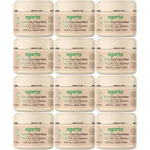 Agarta Doğal Yeşil Kil Yüz Maskesi 150ML (12 Li Set)